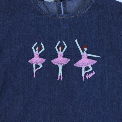 بلوز جین آستین افتاده چین دار