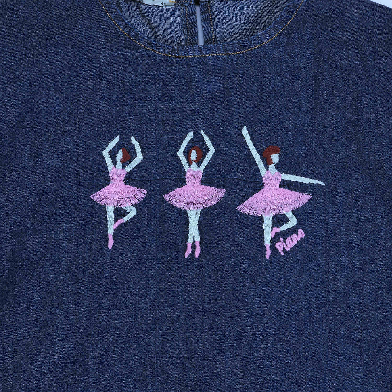 بلوز جین آستین افتاده چین دار