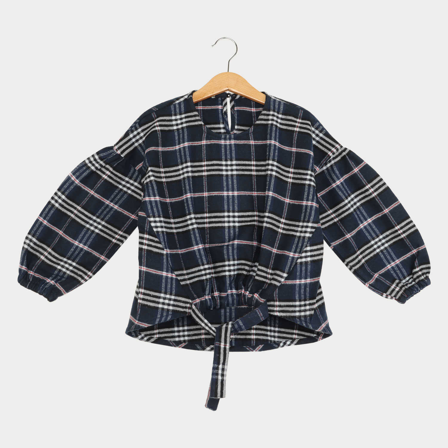 بلوز فلانل چهارخانه پیش گت دار