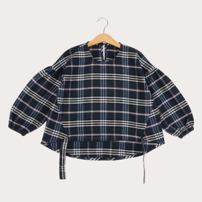 بلوز فلانل چهارخانه پیش گت دار