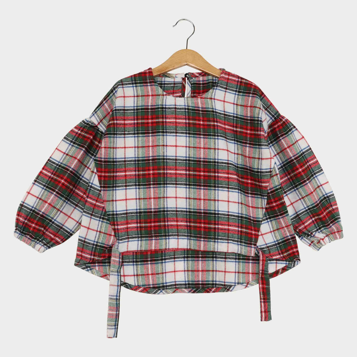 بلوز فلانل چهارخانه پیش گت دار