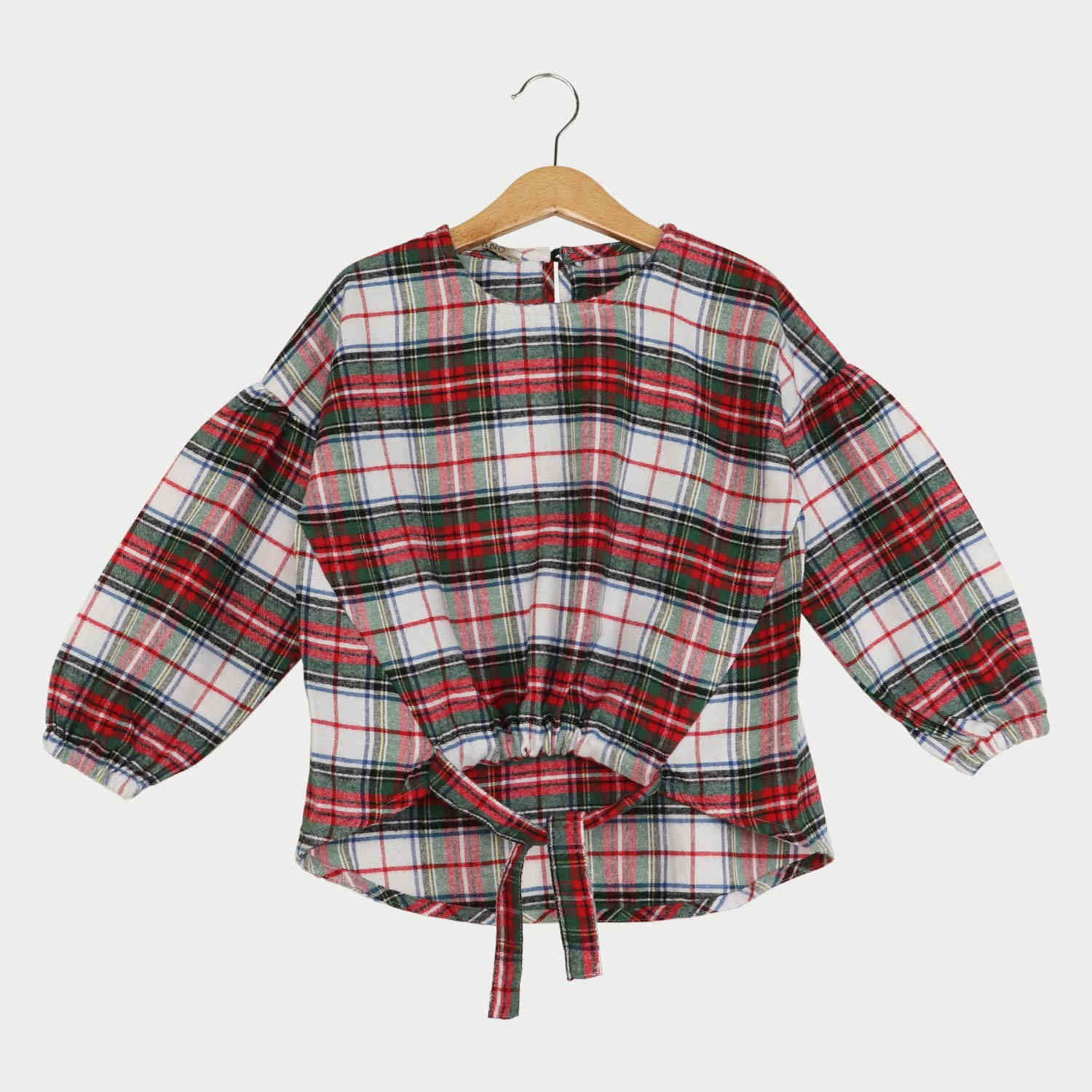 بلوز فلانل چهارخانه پیش گت دار