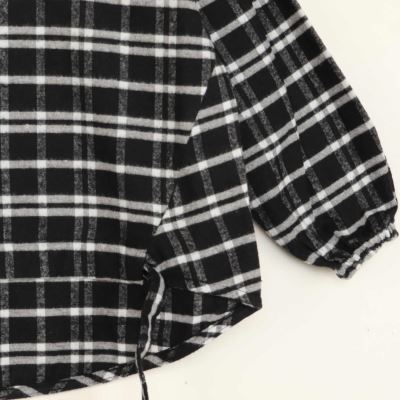 بلوز فلانل چهارخانه پیش گت دار