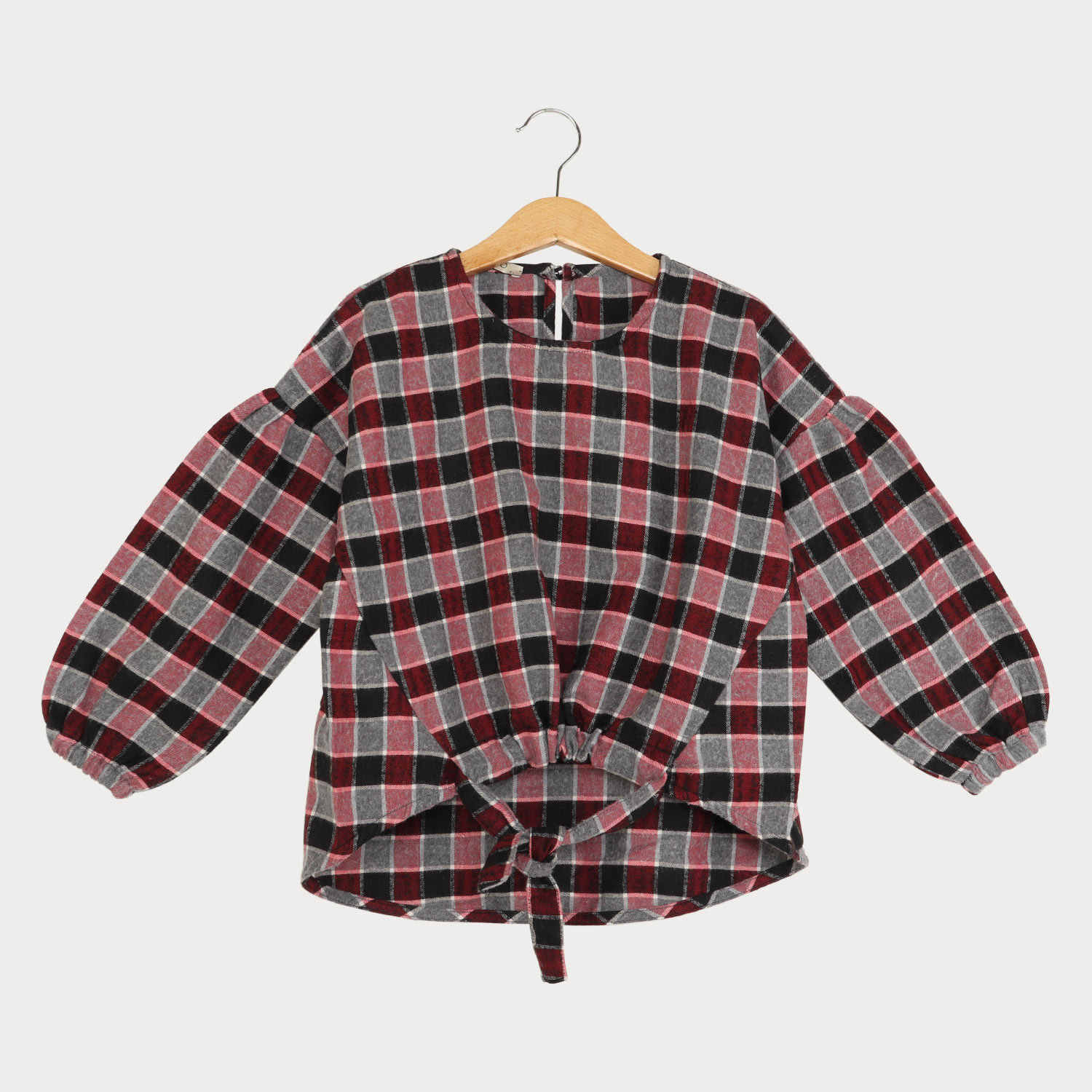 بلوز فلانل چهارخانه پیش گت دار