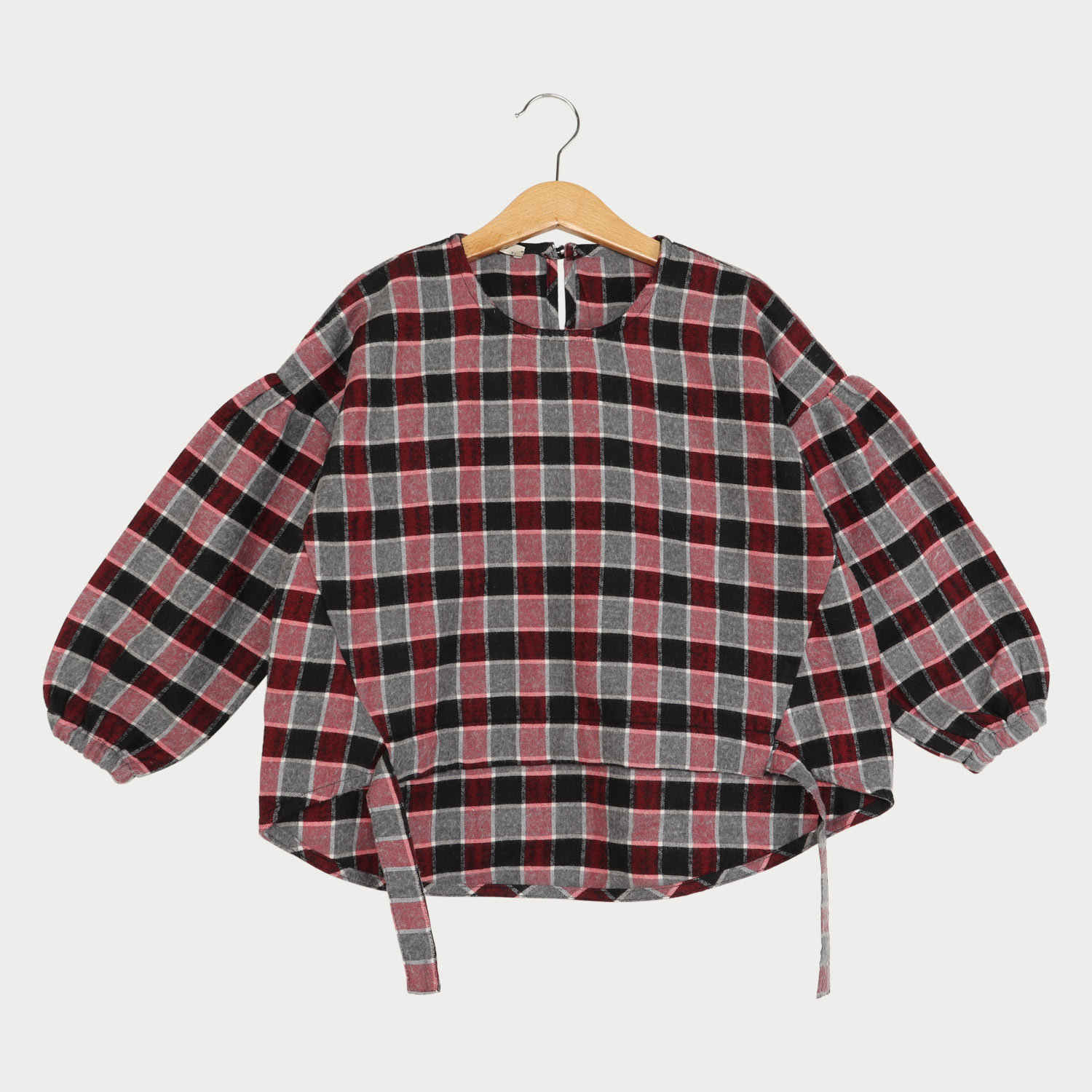 بلوز فلانل چهارخانه پیش گت دار