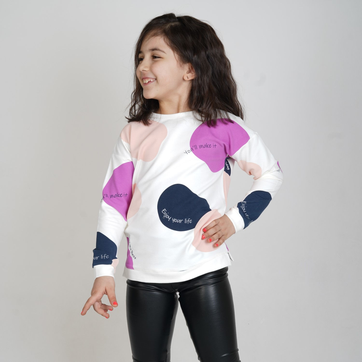 بلوز آستین افتاده رگولار دخترانه