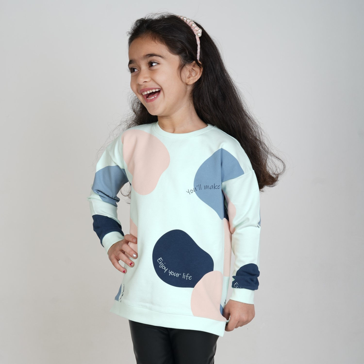 بلوز آستین افتاده رگولار دخترانه