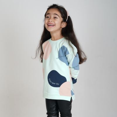 بلوز آستین افتاده رگولار دخترانه