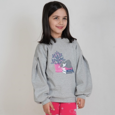 بلوز و لگ فاینریب آستین افتاده پیلی دار