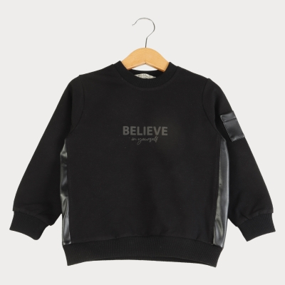 بلوز دورس لایکرا اسلپ با برش چرم