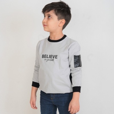 بلوز دورس لایکرا اسلپ با برش چرم