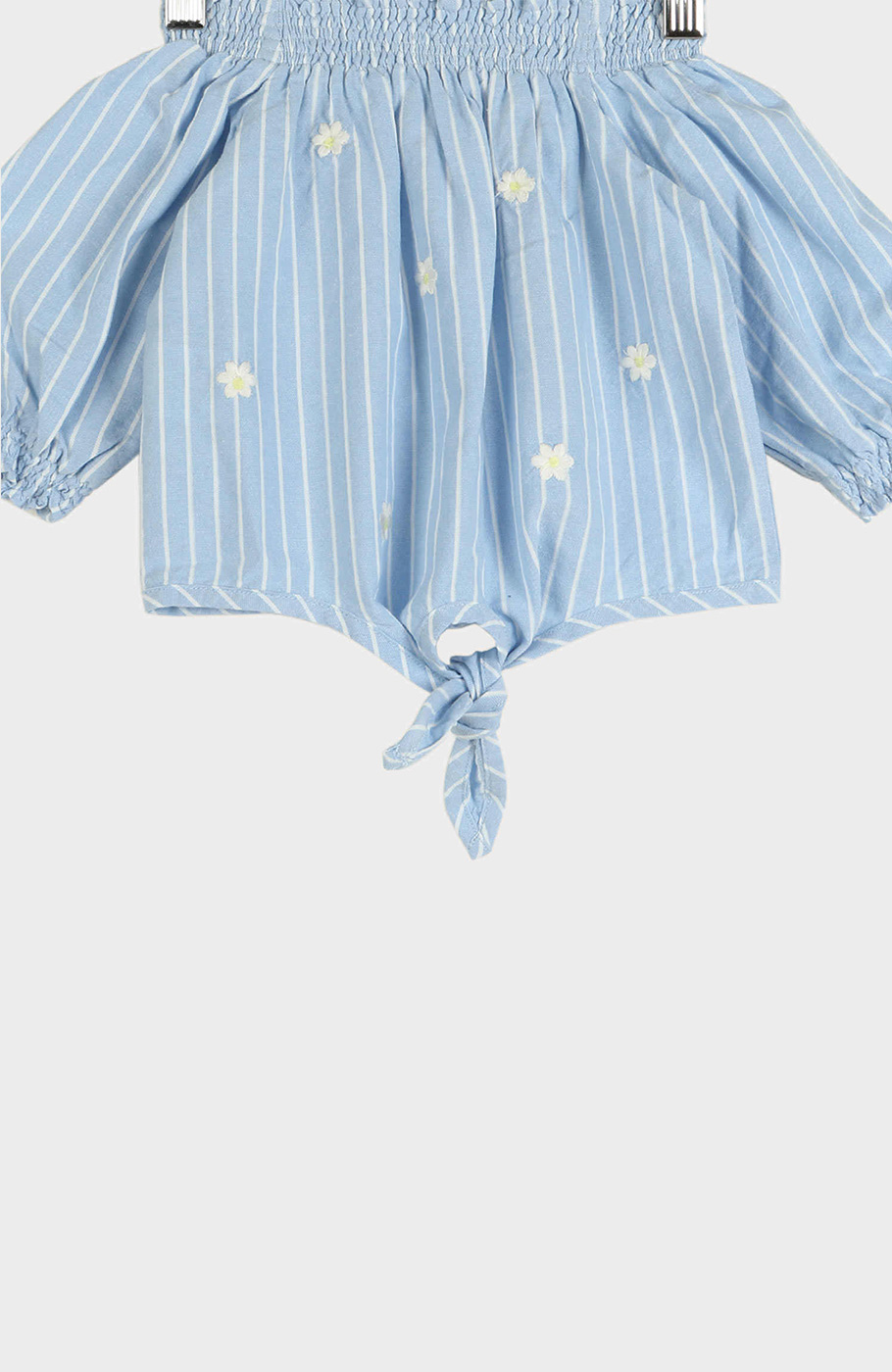 بلوز نساجی یقه و مچ آستین کش ماسوره ای