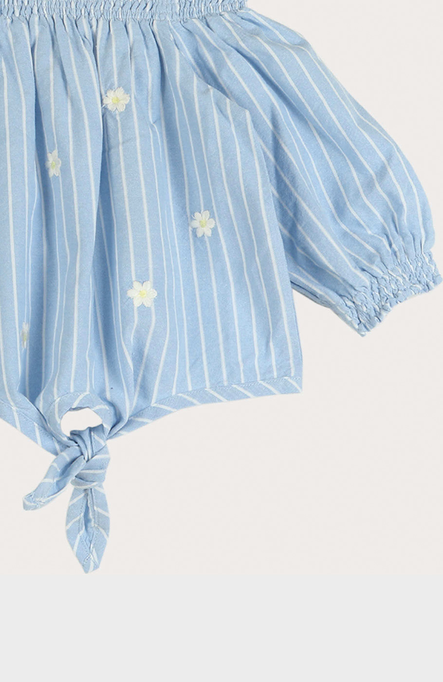 بلوز نساجی یقه و مچ آستین کش ماسوره ای