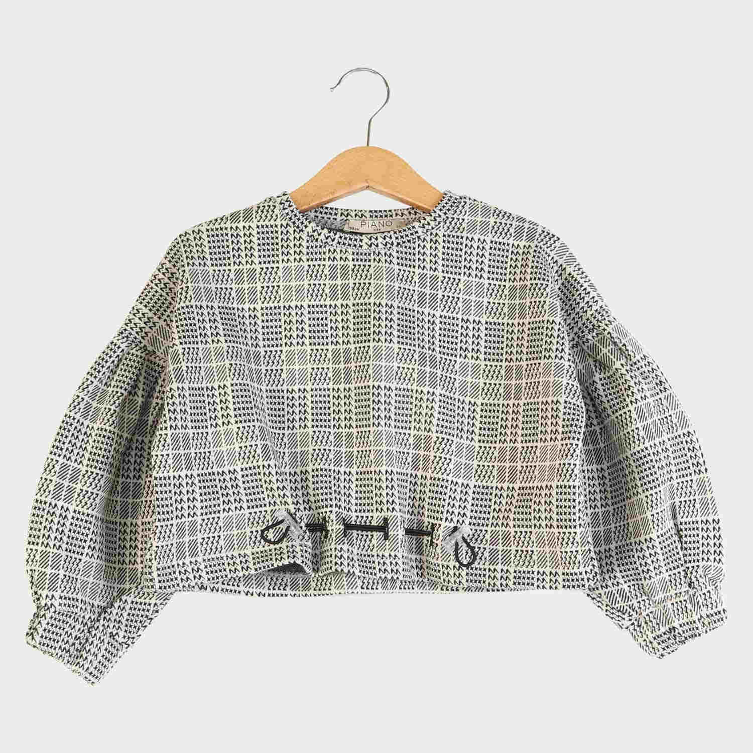 بلوز ژاکارد پیچازی (ست با کد 10075)