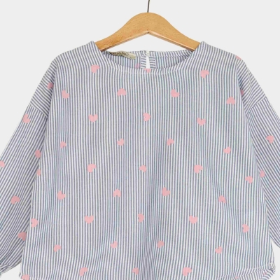 بلوز نساجی پشت پیلی دار