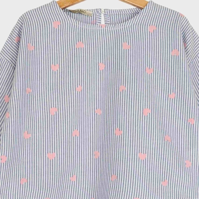 بلوز نساجی پشت پیلی دار