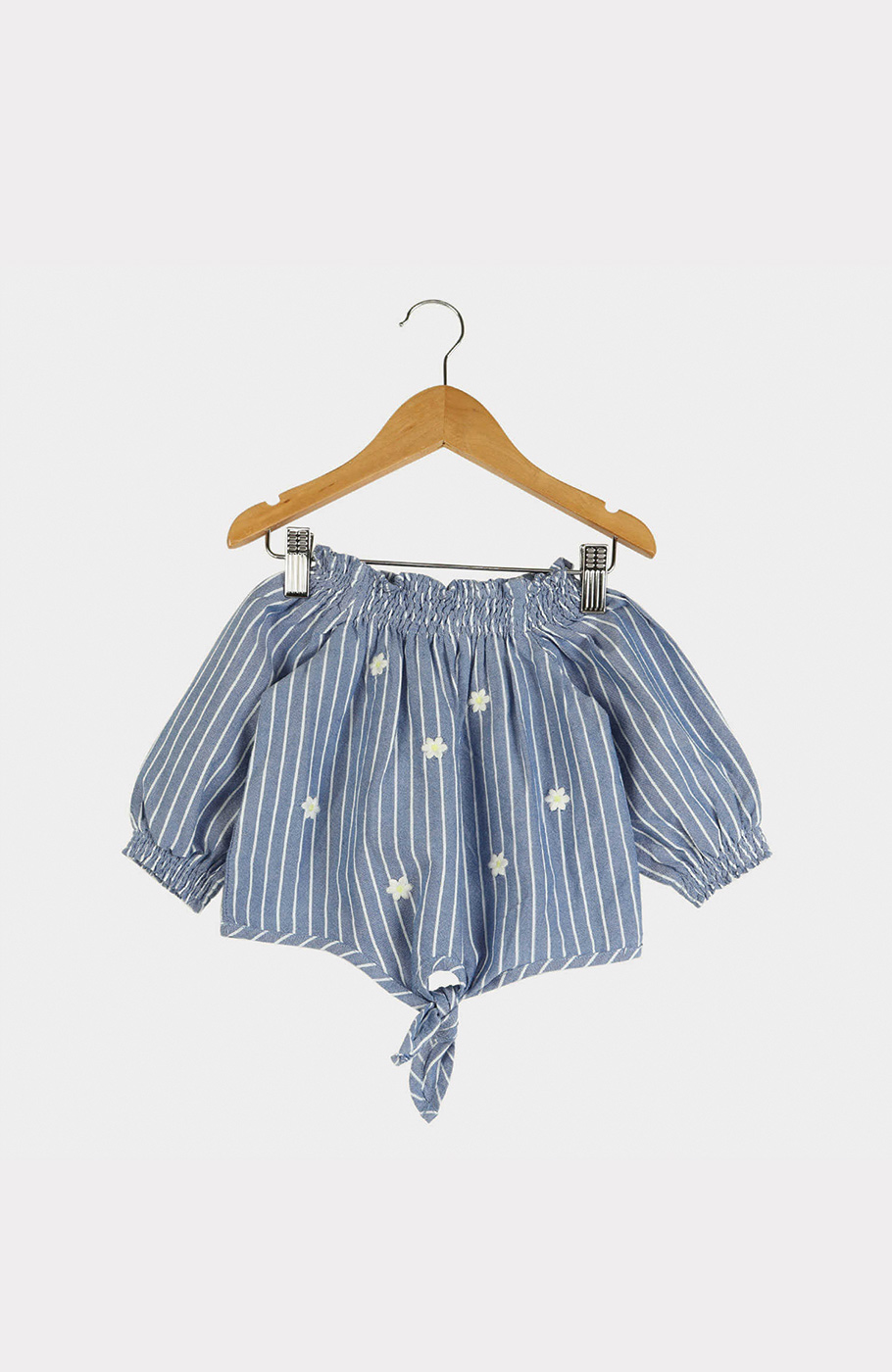 بلوز نساجی یقه و مچ آستین کش ماسوره ای