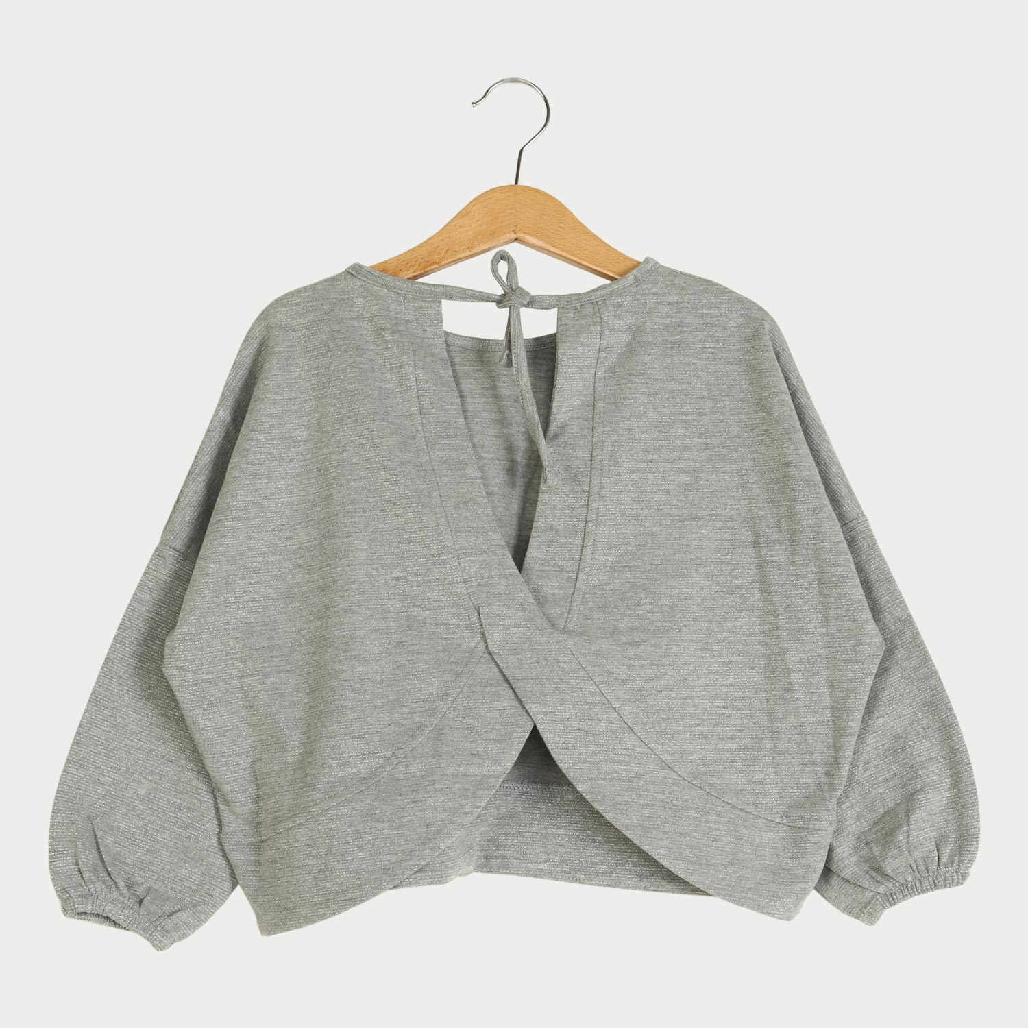 بلوز یکرو لایکرا لمه دار پشت هلالی