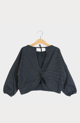 بلوز یکرو لایکرا لمه دار پشت هلالی