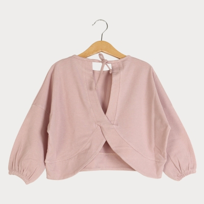 بلوز یکرو لایکرا لمه دار پشت هلالی