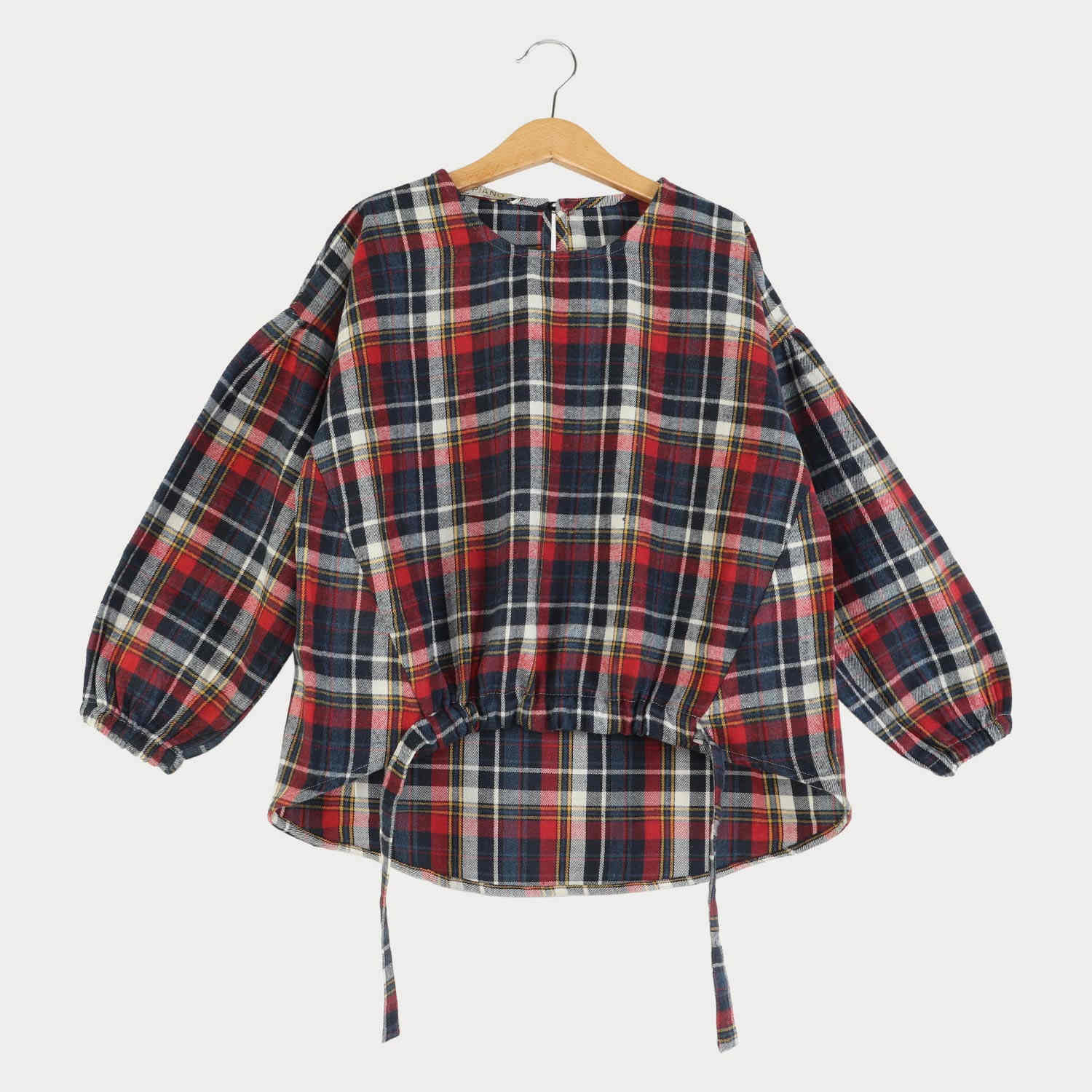 بلوز فلانل چهارخانه پیش گت دار