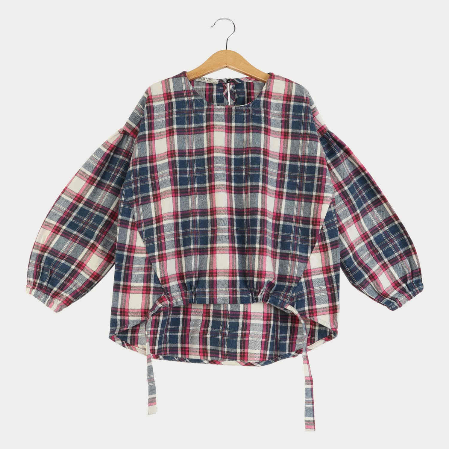 بلوز فلانل چهارخانه پیش گت دار