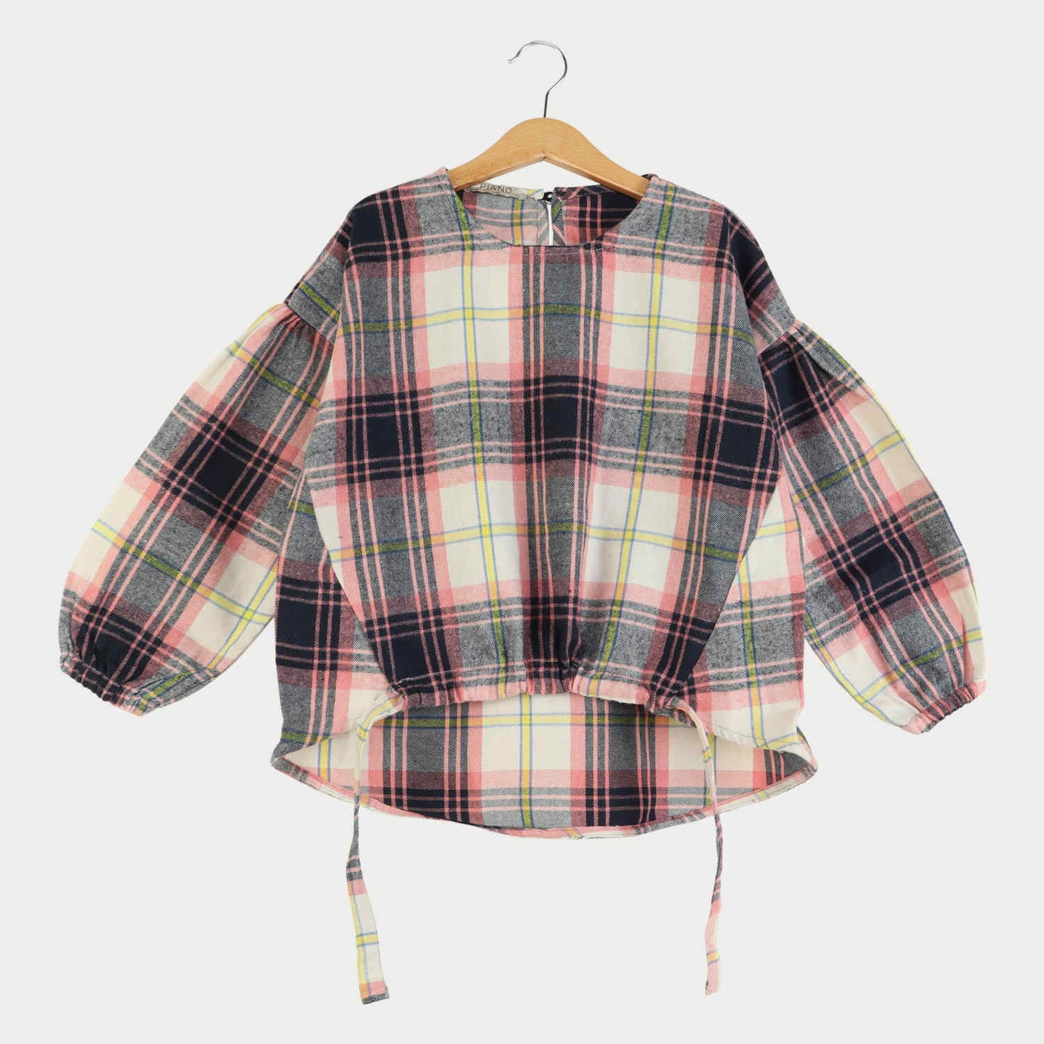 بلوز فلانل چهارخانه پیش گت دار