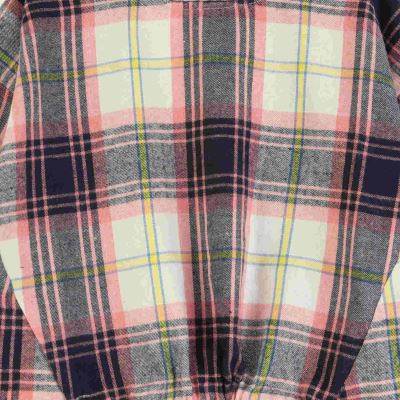 بلوز فلانل چهارخانه پیش گت دار