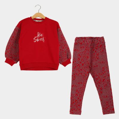 بلوز و لگ ژاکارد پلنگی و دورس لایکرا