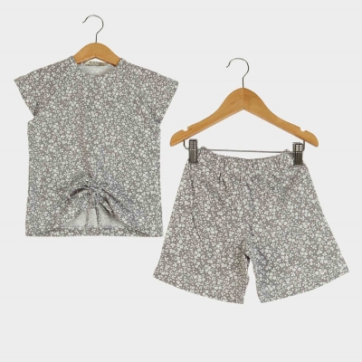 تیشرت و شلوارک یکرو لایکرا گلدار