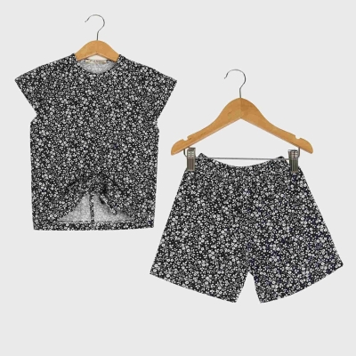 تیشرت و شلوارک یکرو لایکرا گلدار