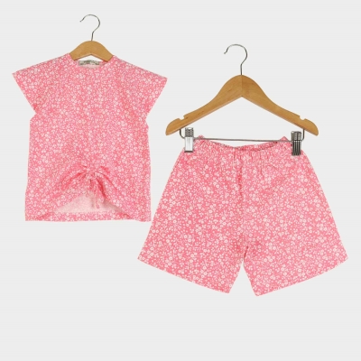 تیشرت و شلوارک یکرو لایکرا گلدار