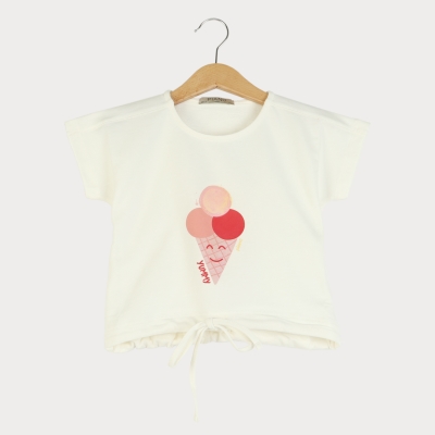 تیشرت دورس دو نخ آستین افتاده ( ست با کد 10094)