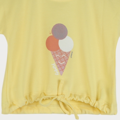 تیشرت دورس دو نخ آستین افتاده ( ست با کد 10094)