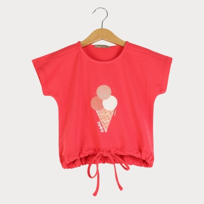 تیشرت دورس دو نخ آستین افتاده ( ست با کد 10094)