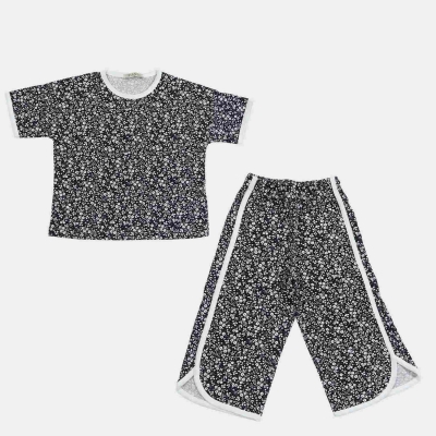 تیشرت و شلوار برمودا یکرو لایکرا گلدار