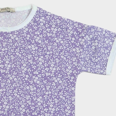 تیشرت و شلوار برمودا یکرو لایکرا گلدار