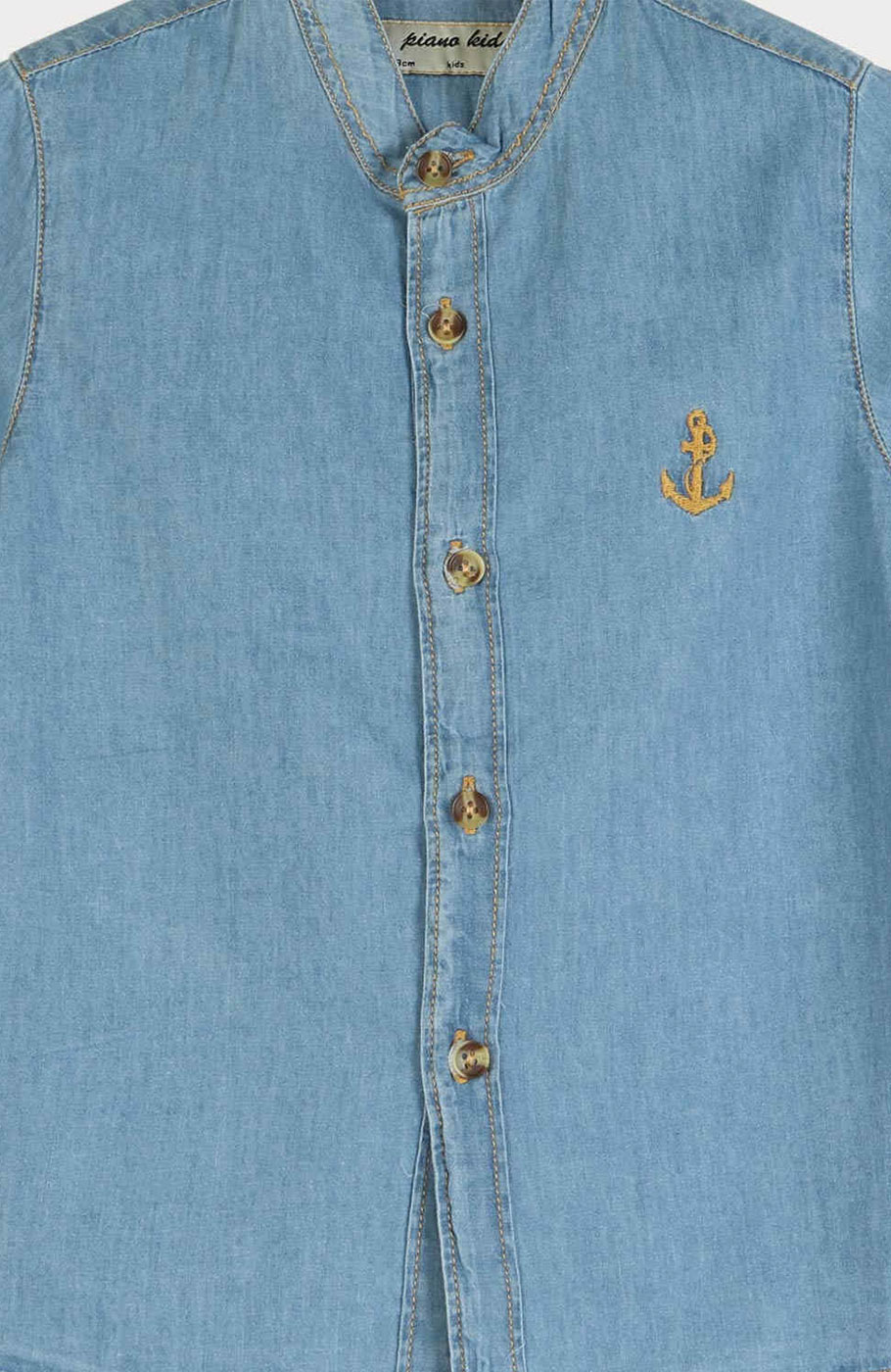 شومیز جین آستین کوتاه یقه فرانسوی