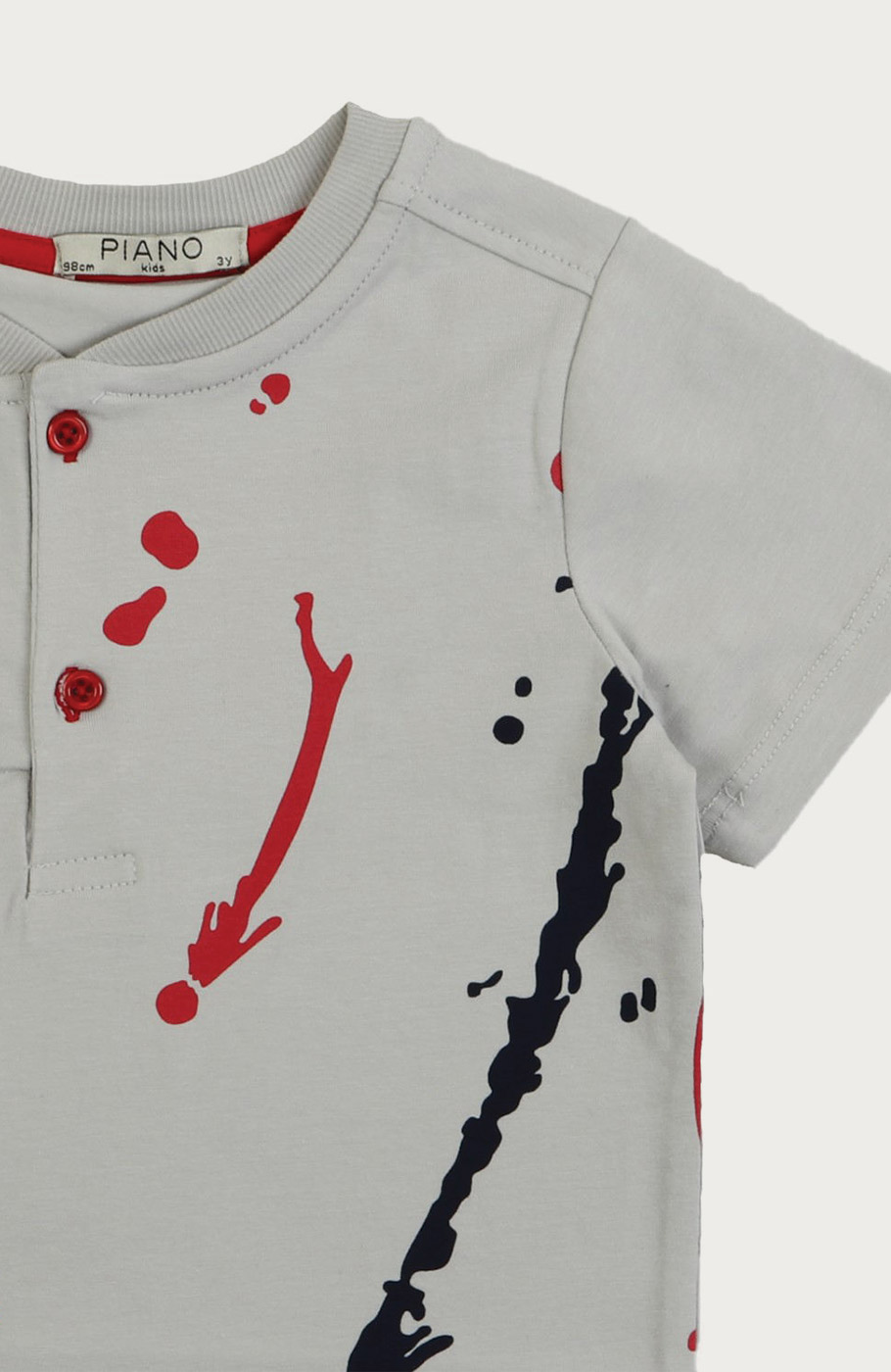 تیشرت یکرو لایکرا دکمه دار (ست با کد 11021)