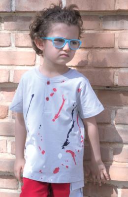 تیشرت یکرو لایکرا دکمه دار (ست با کد 11021)