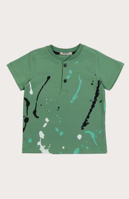 تیشرت یکرو لایکرا دکمه دار (ست با کد 11021)