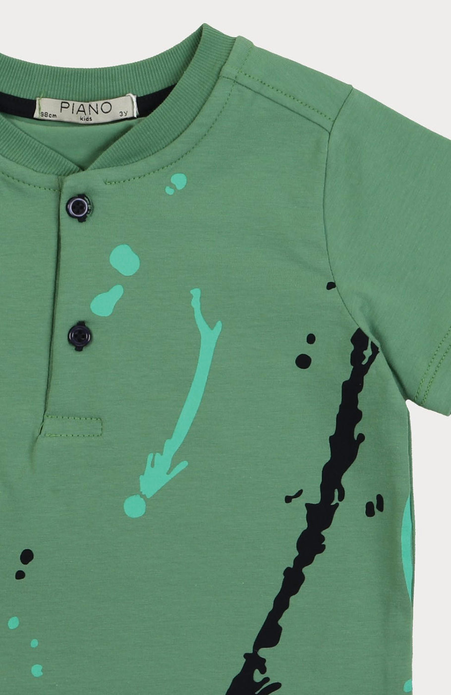 تیشرت یکرو لایکرا دکمه دار (ست با کد 11021)