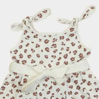 سرهمی یکرو لایکرا آستین حلقه ای تمام چاپ پلنگی