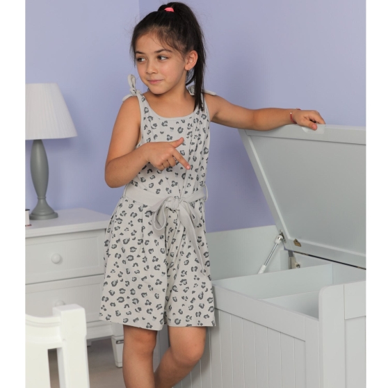 سرهمی یکرو لایکرا آستین حلقه ای تمام چاپ پلنگی