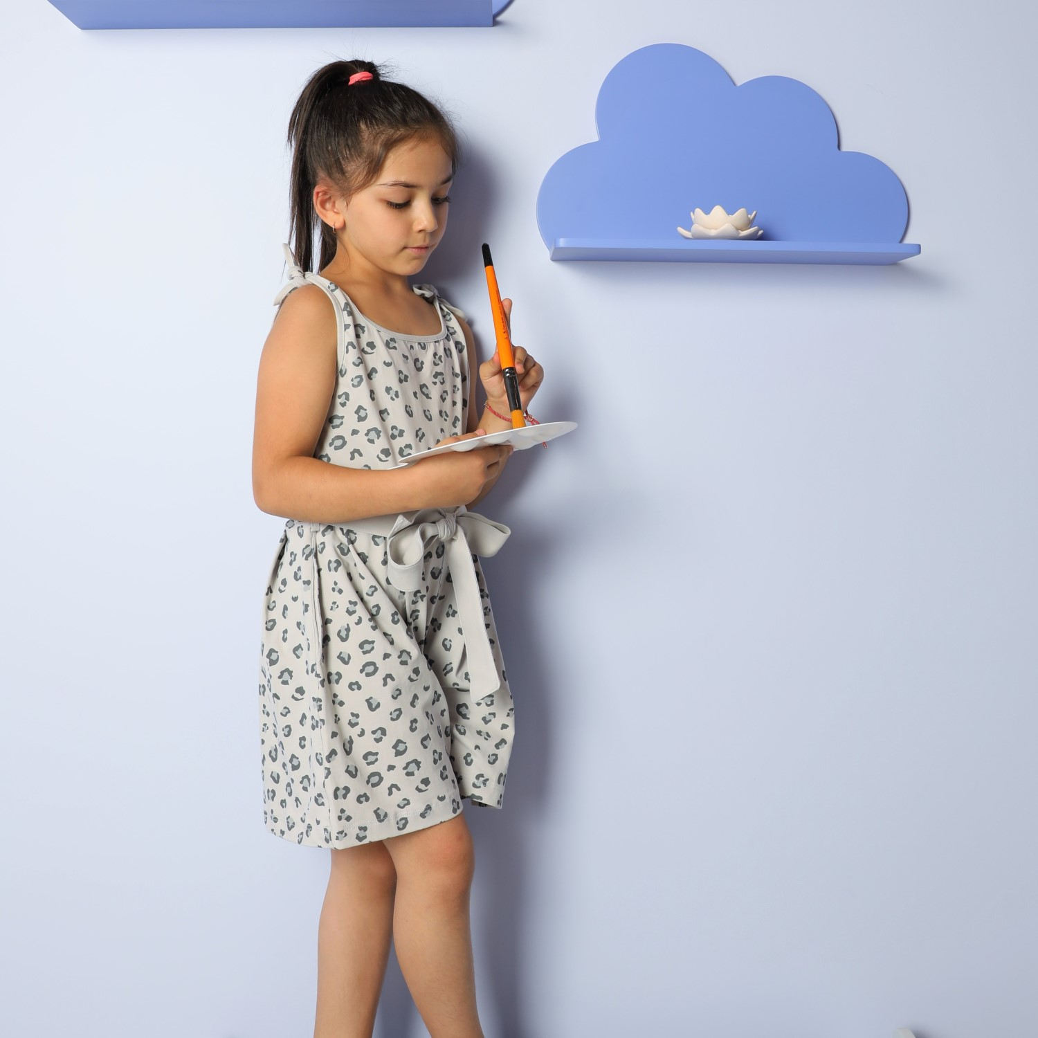 سرهمی یکرو لایکرا آستین حلقه ای تمام چاپ پلنگی