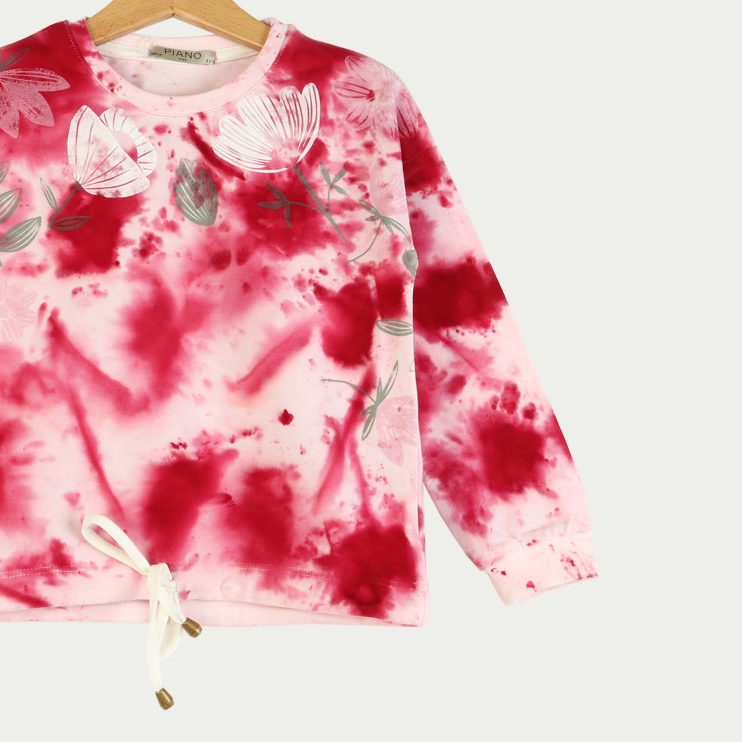 بلوز یکرو لایکرا آستین افتاده ابر و بادی