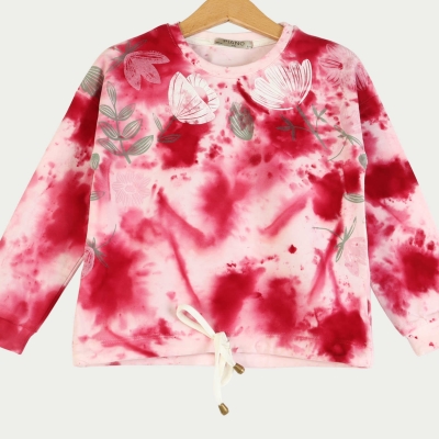 بلوز یکرو لایکرا آستین افتاده ابر و بادی