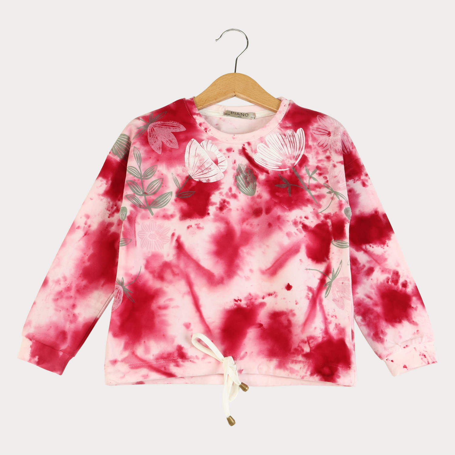 بلوز یکرو لایکرا آستین افتاده ابر و بادی