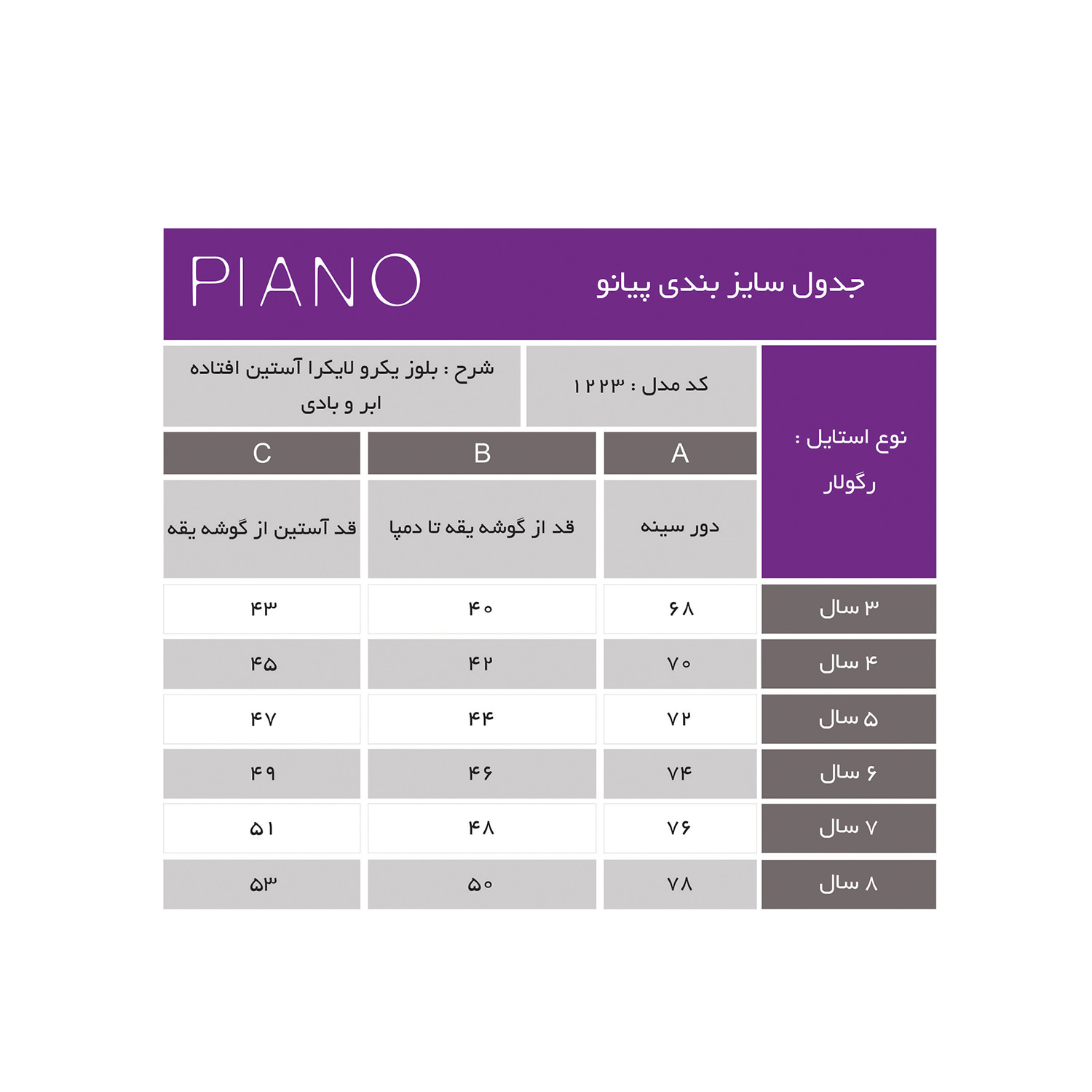بلوز یکرو لایکرا آستین افتاده ابر و بادی