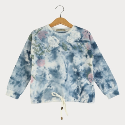 بلوز یکرو لایکرا آستین افتاده ابر و بادی